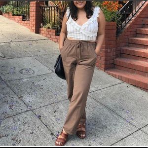 American Eagle Ruffle Striped Crop top size XL
